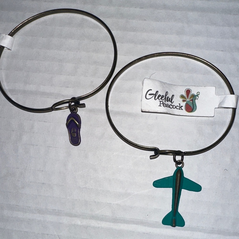 Teal and Purple Charm Bracelets